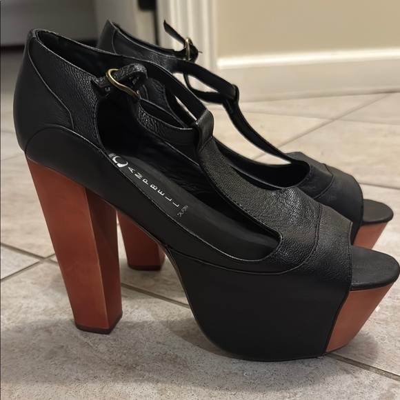 Jeffrey Campbell Black and Brown Platform Heels - Picture 5 of 7